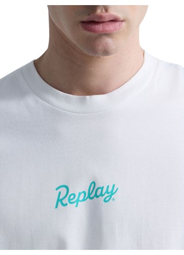 Replay BIJELA PAMUČNA MAJICA S PRINTOM NA PRSIMA I LEĐIMA - 6