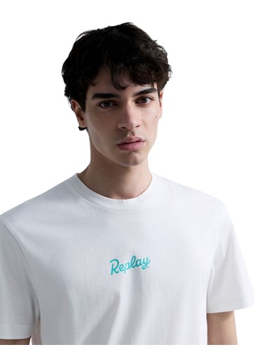 Replay BIJELA PAMUČNA MAJICA S PRINTOM NA PRSIMA I LEĐIMA - 7