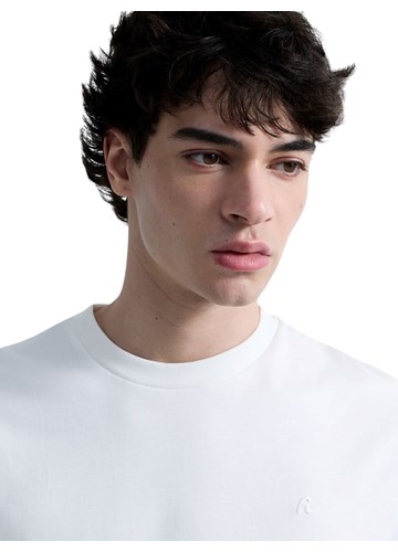 Replay BIJELA PAMUČNA MAJICA S VEZENIM R LOGOTIPOM - 5