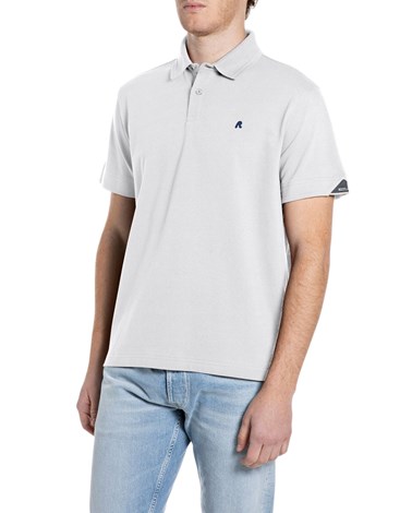 Replay bijela polo majica od rastezljivog pique pamuka