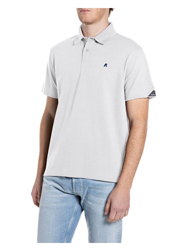 Replay BIJELA POLO MAJICA OD RASTEZLJIVOG PIQUE PAMUKA - 1