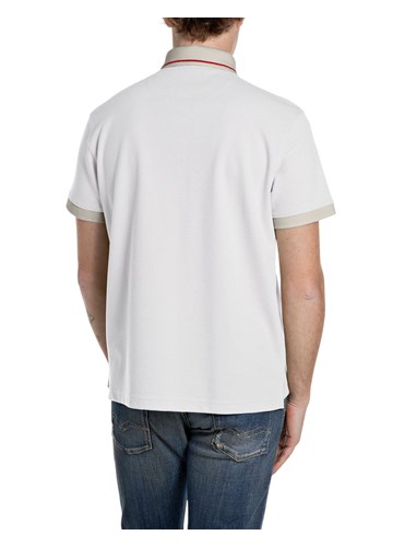 Replay BIJELA POLO MAJICA S KRAGNOM U DRUGOJ BOJI - 2