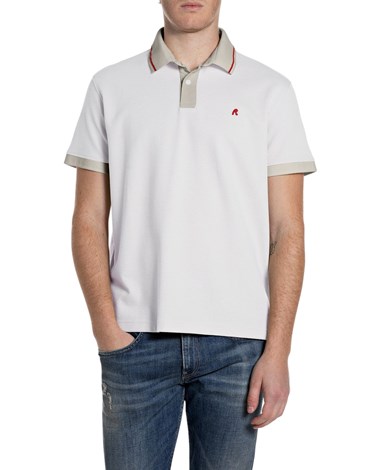 Replay bijela polo majica s kragnom u drugoj boji