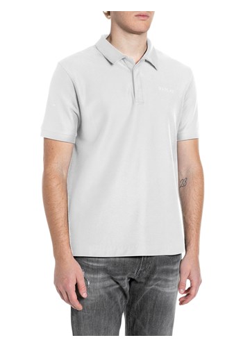 Replay BIJELA POLO MAJICA OD ŽERSEJA S REPLAY NATPISOM - 1