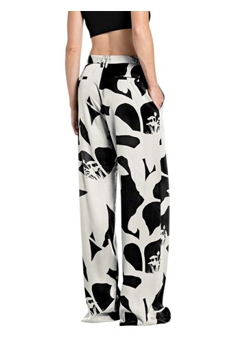 Replay BIJELA RAVNE HLAČE OD VISKOZE S KRUPNIM CVJETNIM UZORKOM - 2