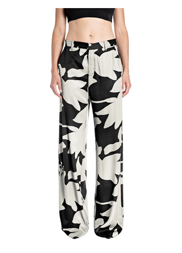 Replay BIJELA RAVNE HLAČE OD VISKOZE S KRUPNIM CVJETNIM UZORKOM - 1