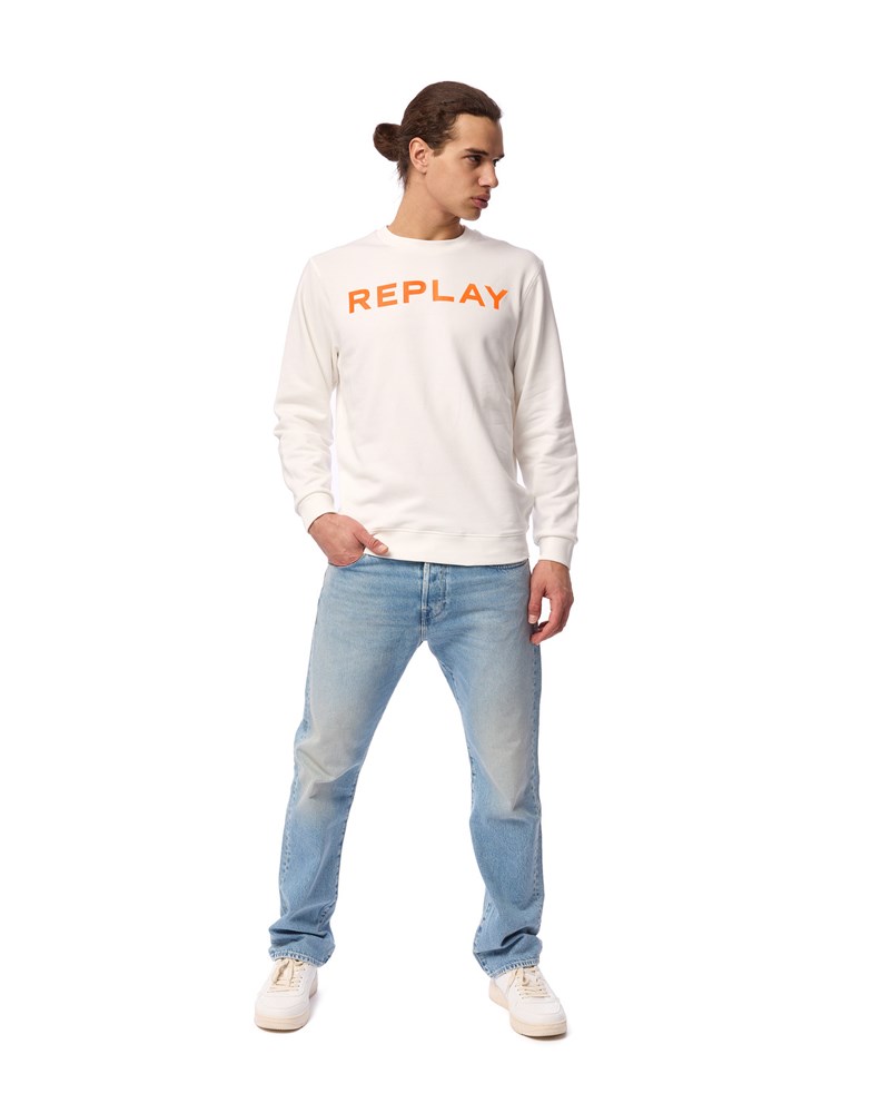 Replay BIJELA SWEATSHIRT S CLASSIC REPLAY PRINTOM U KONTRASTNOJ BOJI - 1