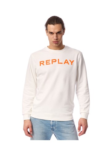 Replay BIJELA SWEATSHIRT S CLASSIC REPLAY PRINTOM U KONTRASTNOJ BOJI - 2