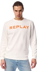 BIJELA SWEATSHIRT S CLASSIC REPLAY PRINTOM U KONTRASTNOJ BOJI - 2