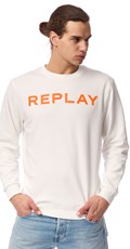 BIJELA SWEATSHIRT S CLASSIC REPLAY PRINTOM U KONTRASTNOJ BOJI - 3