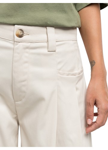 Replay BIJELE HLAČE OPUŠTENOG KROJA OD CAVARLY TKANINE - 3 Replay BIJELE HLAČE OPUŠTENOG KROJA OD CAVARLY TKANINE - 3