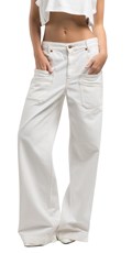 BIJELE JEANS HLAČE S PREDNJIM DŽEPOVIMA W8166  858009B - 2