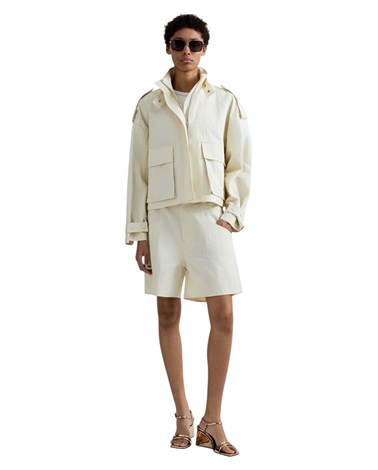 Replay bijele kratke hlače opuštenog kroja od kepera