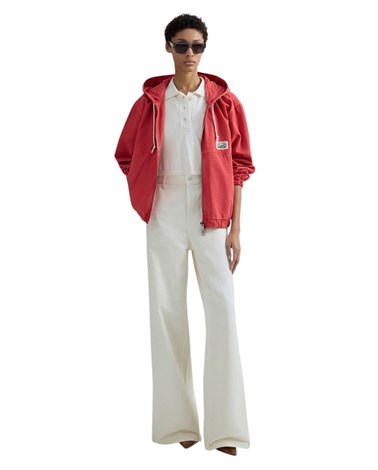 Replay bijele pamučne hlače sa širokim nogavicama