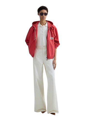 Replay BIJELE PAMUČNE HLAČE SA ŠIROKIM NOGAVICAMA - 1