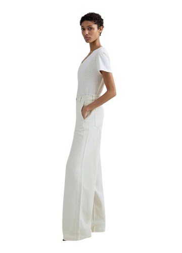 Replay BIJELE PAMUČNE HLAČE SA ŠIROKIM NOGAVICAMA - 4