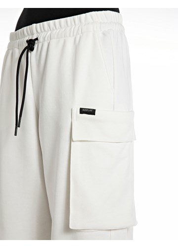 Replay BIJELE RELAXED FIT CARGO HLAČE  - 9