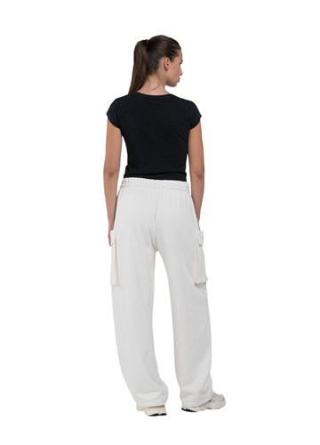 Replay BIJELE RELAXED FIT CARGO HLAČE  - 3