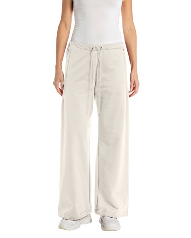 Replay bijele široke pamučne hlače