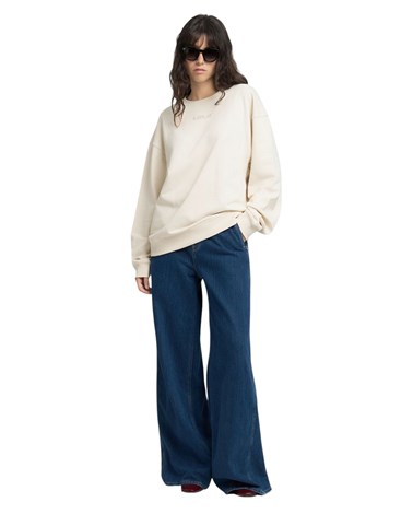Replay bijeli oversize sweatshirt s mini printom
