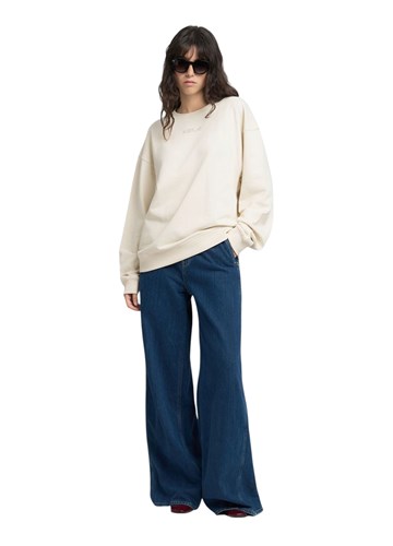 Replay BIJELI OVERSIZE SWEATSHIRT S MINI PRINTOM - 1