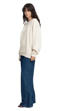 BIJELI OVERSIZE SWEATSHIRT S MINI PRINTOM - 4
