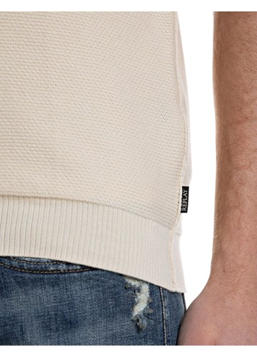 Replay BIJELI PAMUČNI PULOVER KRATKIH RUKAVA - 5