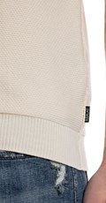 BIJELI PAMUČNI PULOVER KRATKIH RUKAVA - 5
