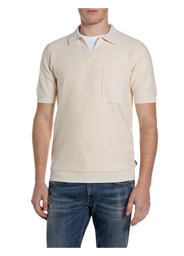 Replay BIJELI PAMUČNI PULOVER KRATKIH RUKAVA - 1