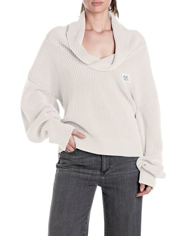 DK3860 G21280G Replay bijeli pleteni oversize pulover Replay bijeli pleteni oversize pulover