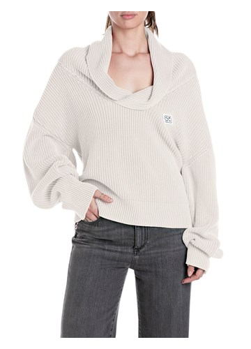 Replay BIJELI PLETENI OVERSIZE PULOVER - 1 Replay BIJELI PLETENI OVERSIZE PULOVER - 1