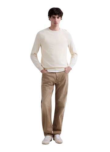 Replay BIJELI REBRASTI PAMUČNI PULOVER - 1