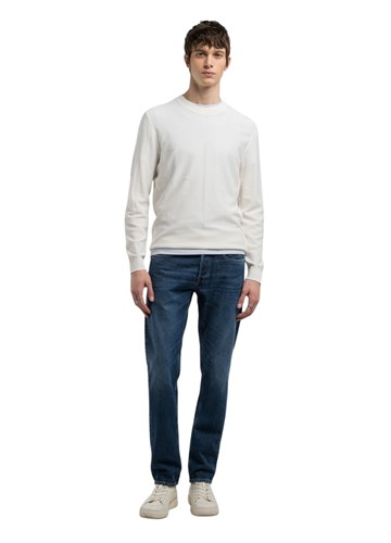 Replay BIJELI REGULAR FIT PULOVER S VEZENIM DETALJIMA - 1