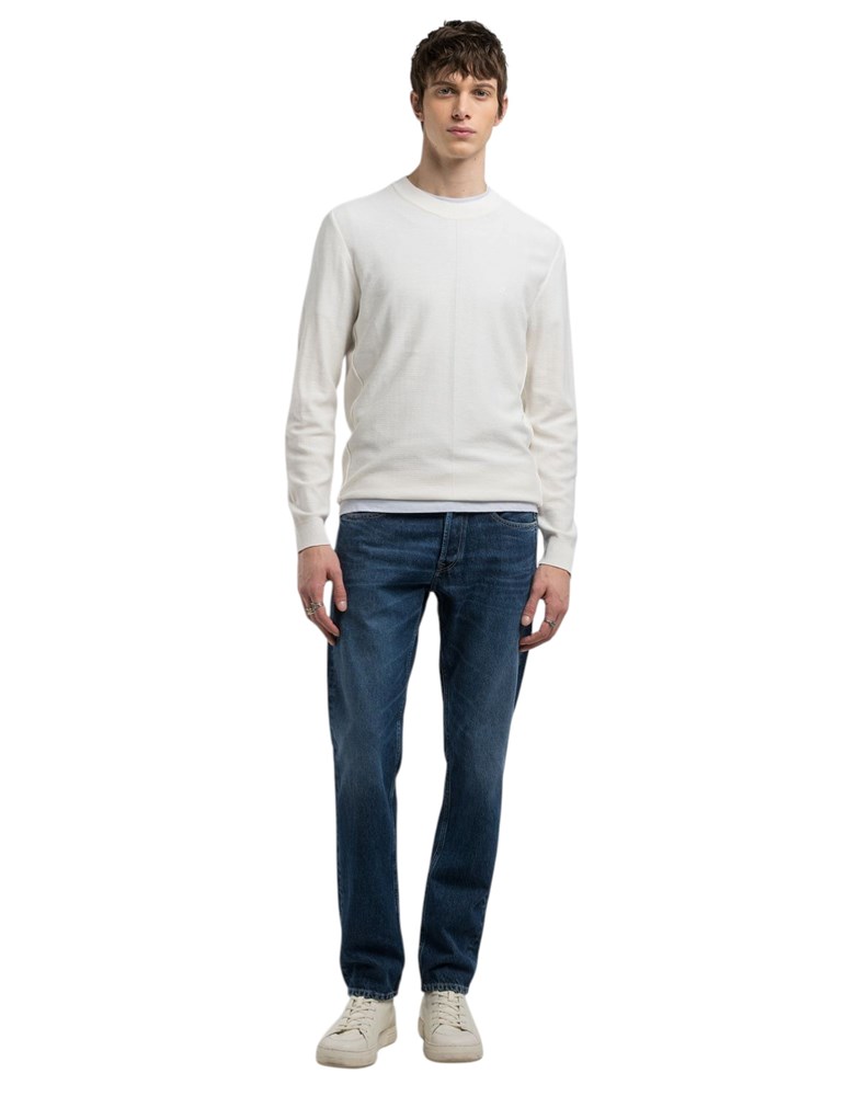 Replay BIJELI REGULAR FIT PULOVER S VEZENIM DETALJIMA - 1