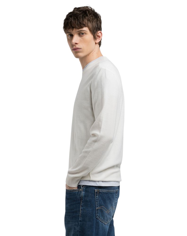 Replay BIJELI REGULAR FIT PULOVER S VEZENIM DETALJIMA - 2