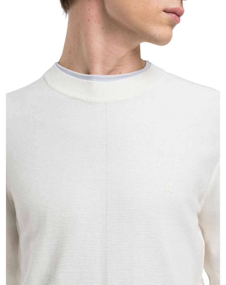 Replay BIJELI REGULAR FIT PULOVER S VEZENIM DETALJIMA - 4