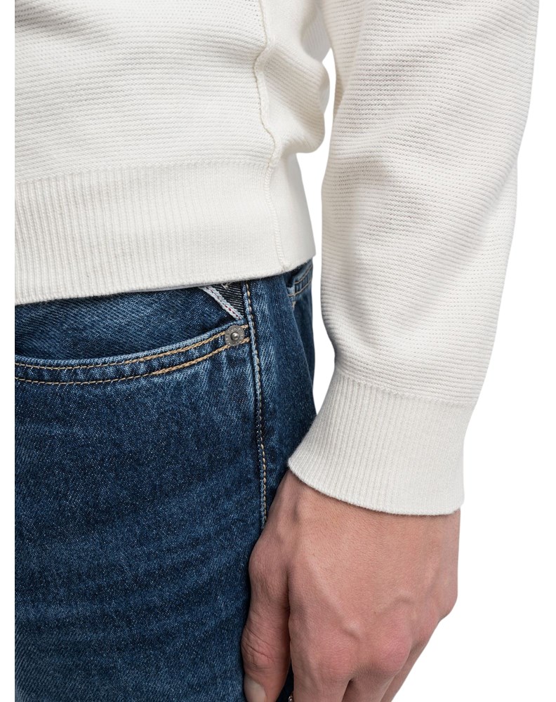Replay BIJELI REGULAR FIT PULOVER S VEZENIM DETALJIMA - 5