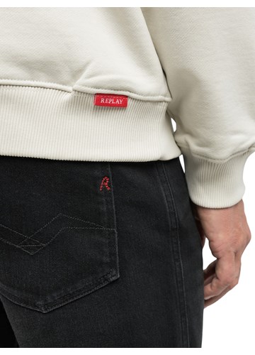 Replay BIJELI SWEATSHIRT OD ČEŠLJANOG PAMUKA - 4