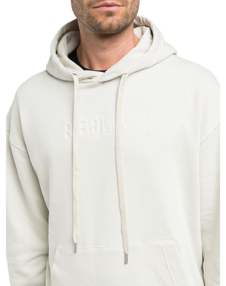 Replay BIJELI SWEATSHIRT S IZVEZENIM REPLAY NATPISOM - 3