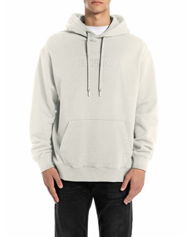 Replay bijeli sweatshirt s izvezenim replay natpisom