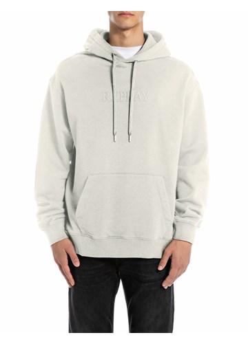 Replay BIJELI SWEATSHIRT S IZVEZENIM REPLAY NATPISOM - 1