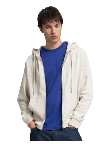 Replay BIJELI SWEATSHIRT S KAPULJAČOM I ZATVARAČEM - 2