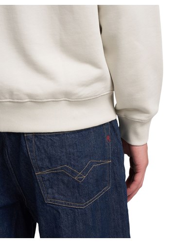 Replay BIJELI SWEATSHIRT S KAPULJAČOM I ZATVARAČEM - 7
