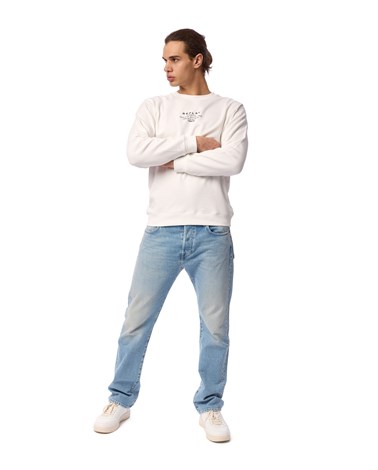 Replay bijeli sweatshirt s mini replay original printom