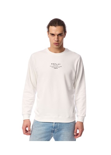 Replay BIJELI SWEATSHIRT S MINI REPLAY ORIGINAL PRINTOM  - 2