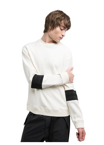 Replay BIJELI SWEATSHIRT S PRINTOM I DETALJIMA NA RUKAVIMA - 7