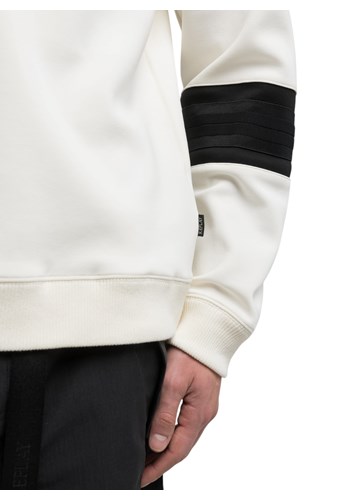 Replay BIJELI SWEATSHIRT S PRINTOM I DETALJIMA NA RUKAVIMA - 11