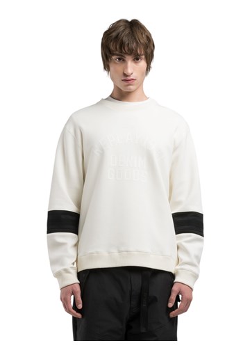 Replay BIJELI SWEATSHIRT S PRINTOM I DETALJIMA NA RUKAVIMA - 13
