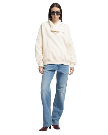 Replay bijeli sweatshirt s visokim ovratnikom