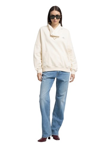 Replay BIJELI SWEATSHIRT S VISOKIM OVRATNIKOM - 1